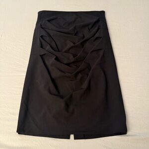 Lafayette 148 New York Women’s Classic Zip Skirt Size 4 Stretch Wool Draped Slit